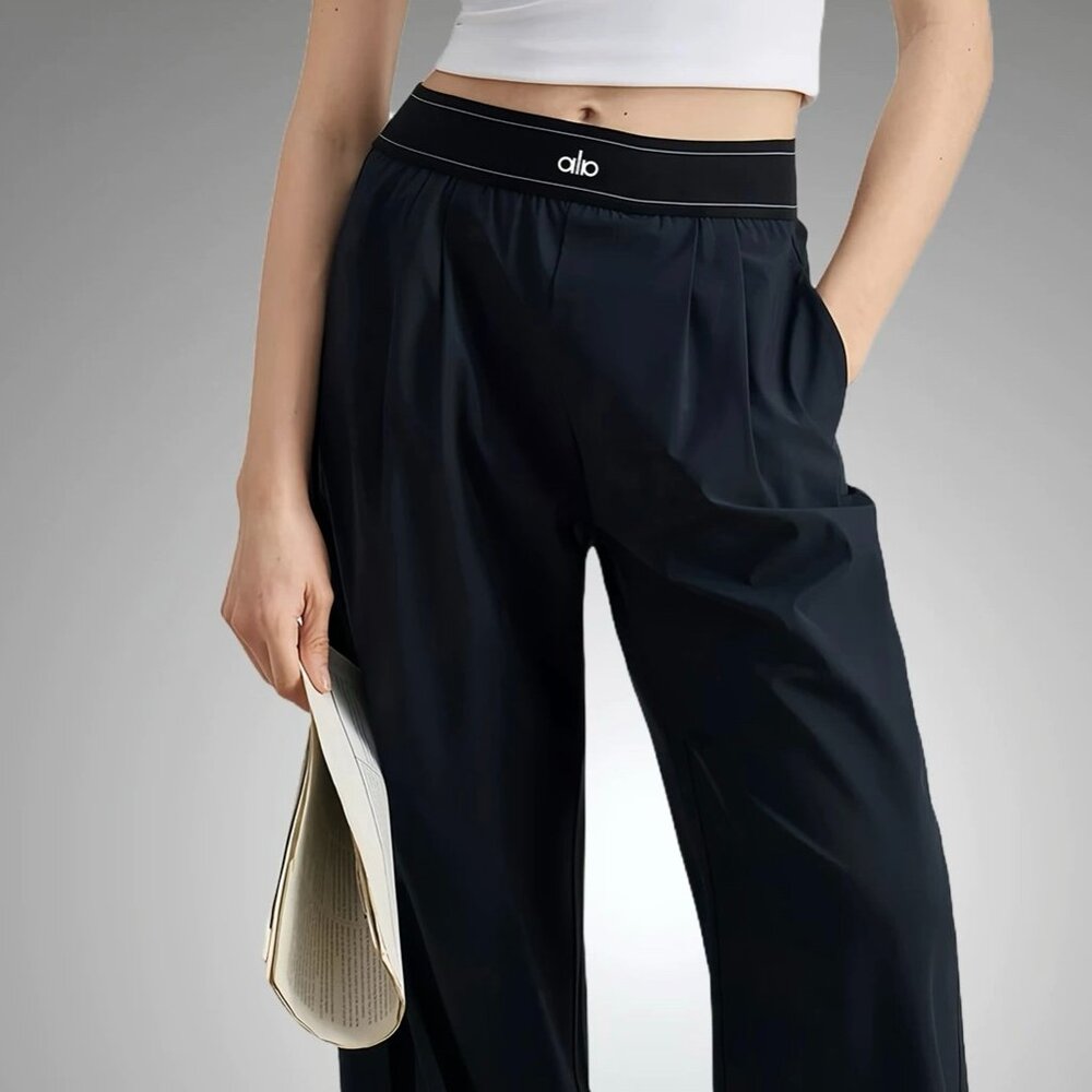 Alo Yoga Women's Black Casual Wide-Leg Pants (Brand New)🔅🧘